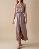 FLORA DRESS CHAI SATIN/MORE COLOURS
