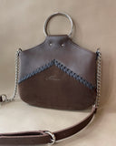 BROWN BRAIDED MINI O-RING BAG