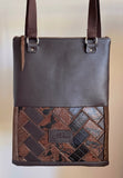 MOSAIC ZIPPER BACKPACK/TOTEBAG CHOCOLATE