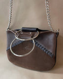 BROWN BRAIDED MINI O-RING BAG