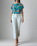 CROPPED AYA TOP BALCSI AQUA
