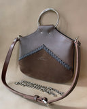 BROWN BRAIDED MINI O-RING BAG