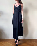 STRAP JUNE DRESS BLACK SATIN