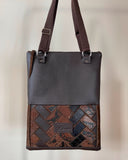 MOSAIC ZIPPER BACKPACK/TOTEBAG CHOCOLATE