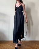 STRAP JUNE DRESS BLACK SATIN