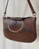 BROWN BRAIDED MINI O-RING BAG