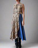 WRAPSKIRT DENIM AND CHECKS