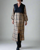 BOW AVA TOP BLACK AND CHECKS