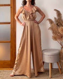 SATIN FRILL OVERALL CHAMPAGNE GOLD
