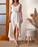 FLORA DRESS WHITE SATIN