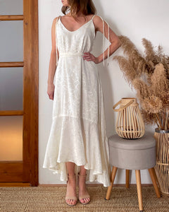 FRIDA DRESS OFF-WHITE JAQUARD