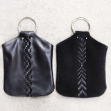 TRIANGLE WOVEN O-RING BAG LEATHER
