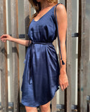 SATIN PETIT JUNE-DRESS NAVY BLUE/MORE COLOURS
